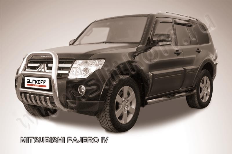 Slitkoff MPJ001 кенгурятник d76 высокий с защитой картера Mitsubishi Pajero IV