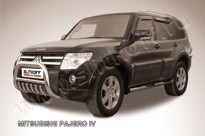Slitkoff MPJ003 кенгурятник d76 низкий с защитой картера Mitsubishi Pajero IV
