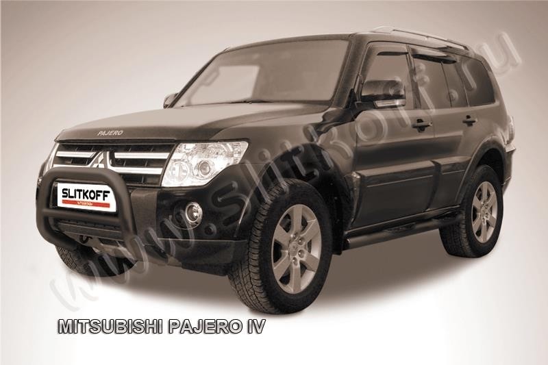 Slitkoff MPJ004B кенгурятник d76 низкий черный Mitsubishi Pajero IV
