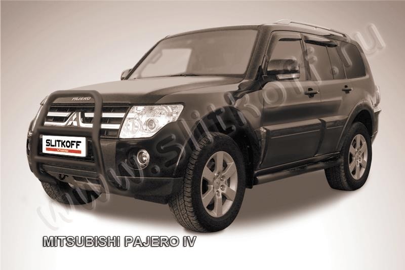 Slitkoff MPJ006B кенгурятник d57 высокий черный Mitsubishi Pajero IV