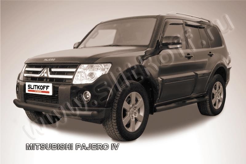 Slitkoff MPJ010B защита переднего бампера d76 черная Mitsubishi Pajero IV