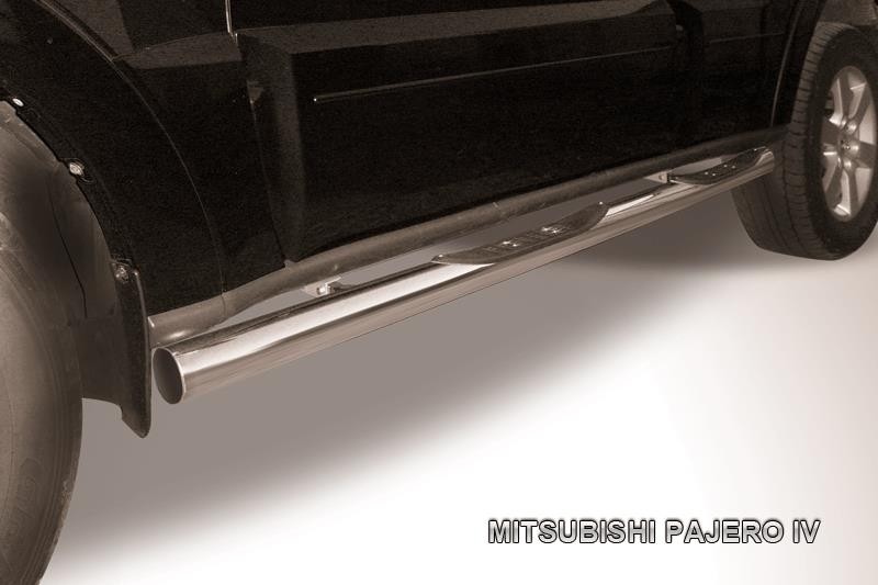 Slitkoff MPJ011 защита порогов d76 с проступями Mitsubishi Pajero IV