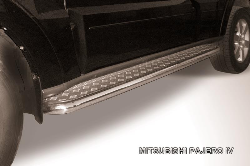 Slitkoff MPJ013 защита порогов d57 с листом Mitsubishi Pajero IV