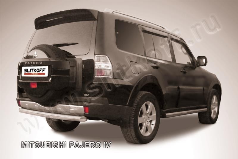 Slitkoff MPJ017 защита заднего бампера d76 короткая Mitsubishi Pajero IV