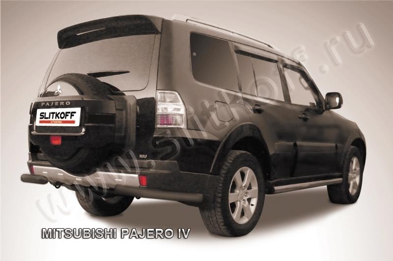 Slitkoff MPJ019B защита заднего бампера уголки d76 черные Mitsubishi Pajero IV
