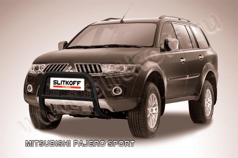 Slitkoff MPS006B кенгурятник d57 низкий черный Mitsubishi Pajero Sport (до 2010)