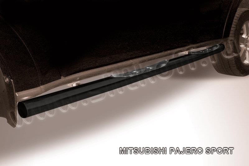 Slitkoff MPS007B защита порогов d76 с проступями черная Mitsubishi Pajero Sport (до 2010)