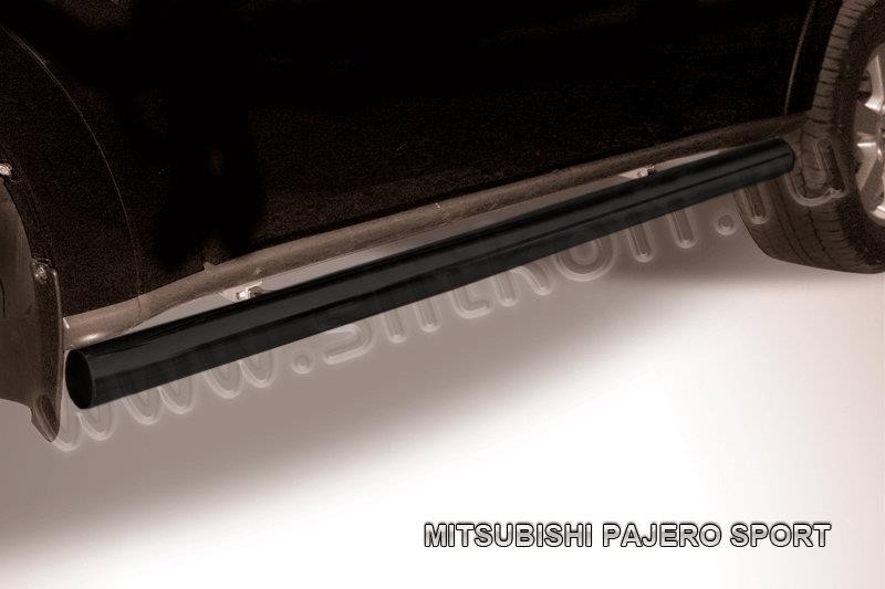 Slitkoff MPS008B защита порогов d76 труба черная Mitsubishi Pajero Sport (до 2010)