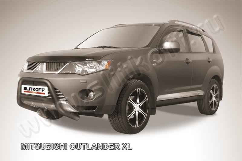 Slitkoff MXL003B кенгурятник d57 низкий черный Mitsubishi Outlander XL (до 2010)