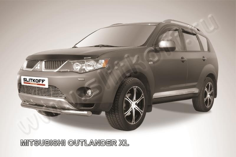 Slitkoff MXL007 защита переднего бампера d57 Mitsubishi Outlander XL (до 2010)