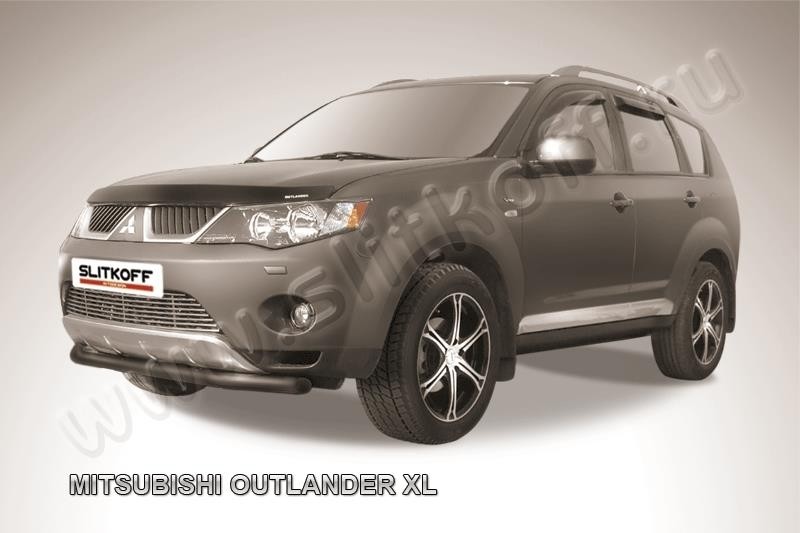 Slitkoff MXL007B защита переднего бампера d57 черная Mitsubishi Outlander XL (до 2010)