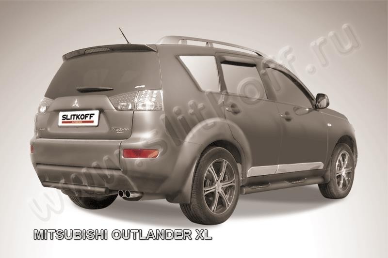 Slitkoff MXL011B защита заднего бампера d57 черная Mitsubishi Outlander XL (до 2010)