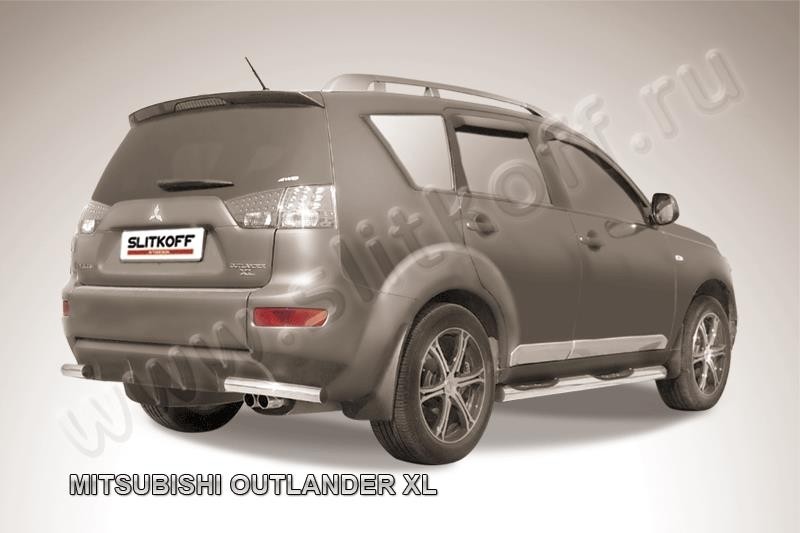 Slitkoff MXL012 защита заднего бампера уголки d57 Mitsubishi Outlander XL (до 2010)