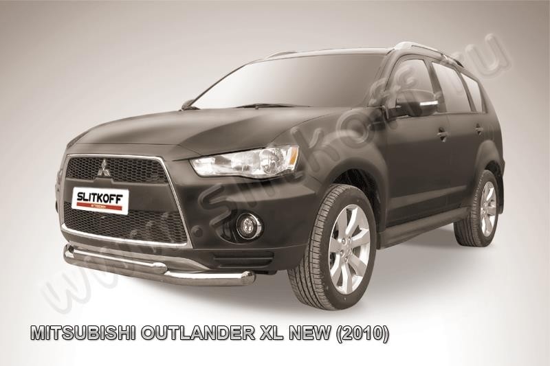 Slitkoff MXL10-003 защита переднего бампера d76+ d57 двойная Mitsubishi Outlander XL (рестайлинг 2010)