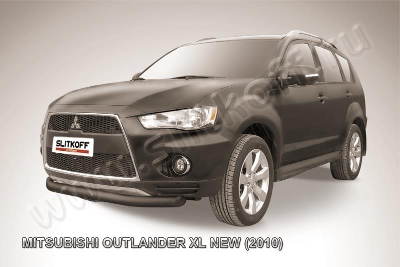 Slitkoff MXL10-004B защита переднего бампера d76 черная Mitsubishi Outlander XL (рестайлинг 2010)