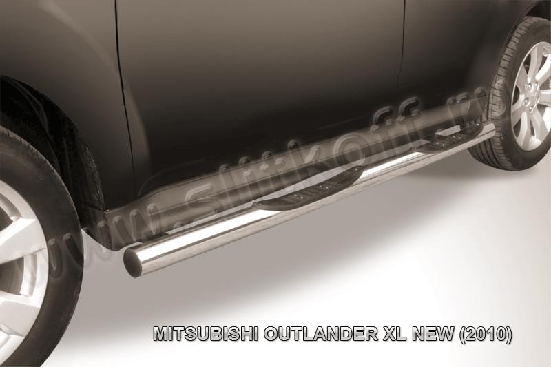 Slitkoff MXL10-007 защита порогов d76 с проступями Mitsubishi Outlander XL (рестайлинг 2010)