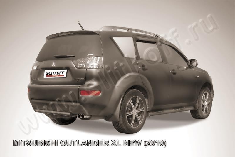 Slitkoff MXL10-011B защита заднего бампера d57 черная Mitsubishi Outlander XL (рестайлинг 2010)