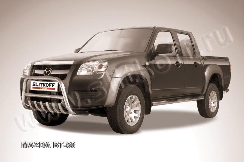 Slitkoff MZB004 кенгурятник d57 низкий c защитой картера Mazda BT-50