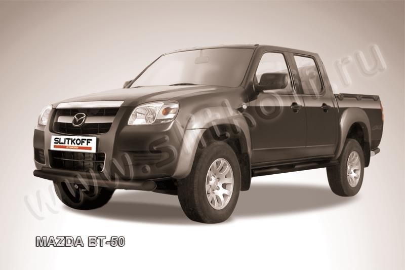 Slitkoff MZB007B защита переднего бампера d76+ d57 двойная черная Mazda BT-50