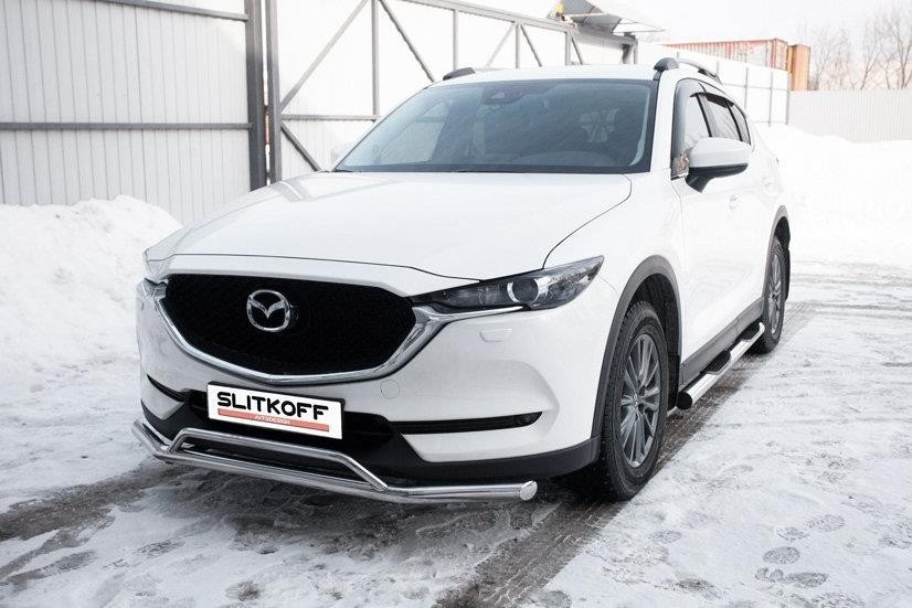 Slitkoff MZCX175-01 защита переднего бампера d57+ d32 двойная Mazda CX-5 (2017)