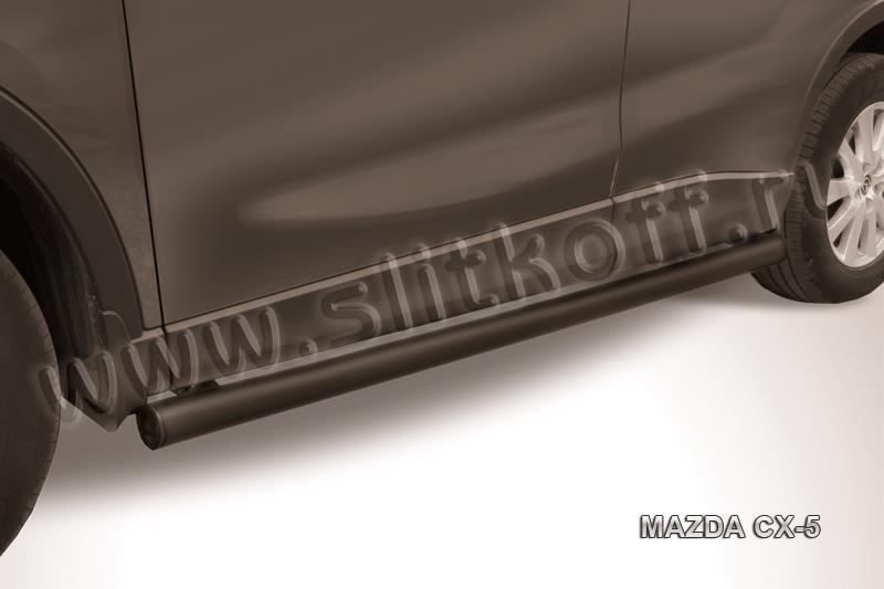 Slitkoff MZCX5-004B защита порогов d76 труба черная Mazda CX-5
