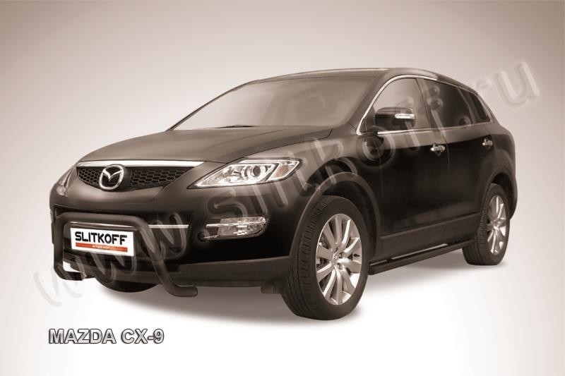 Slitkoff MZCX9002B кенгурятник d57 низкий "мини" черный Mazda CX-9