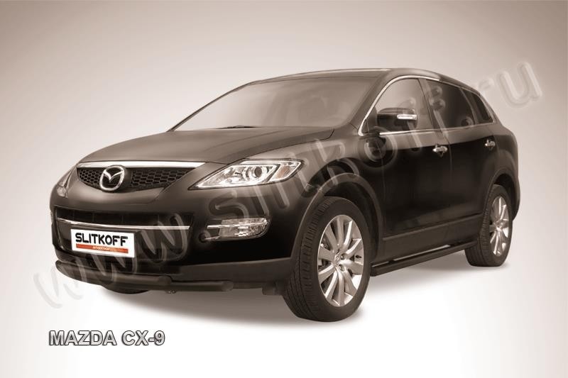 Slitkoff MZCX9003B защита переднего бампера d57+ d57 двойная черная Mazda CX-9