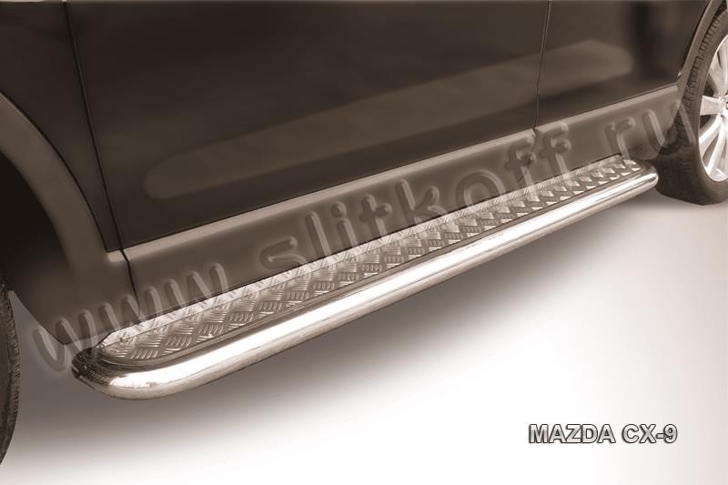 Slitkoff MZCX9008 защита порогов d57 с листом Mazda CX-9