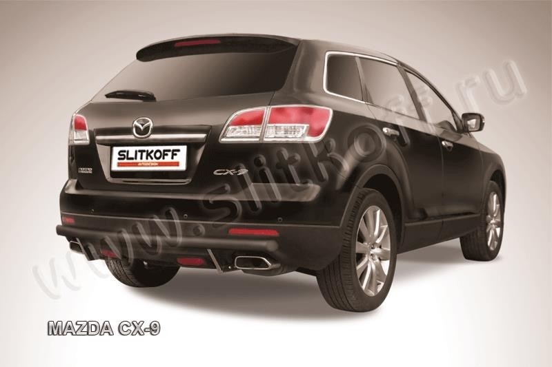 Slitkoff MZCX9009B защита заднего бампера d57 черная Mazda CX-9
