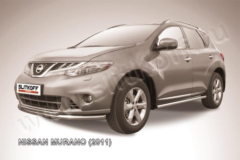 Slitkoff NIM11002 защита переднего бампера d57+ d42 двойная Nissan Murano (2011)