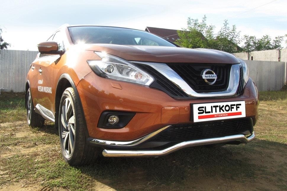 Slitkoff NIM16001 защита переднего бампера d57 "волна" Nissan Murano (2016)