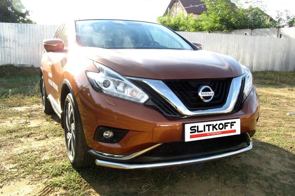 Slitkoff NIM16003 защита переднего бампера d57 длинная Nissan Murano (2016)
