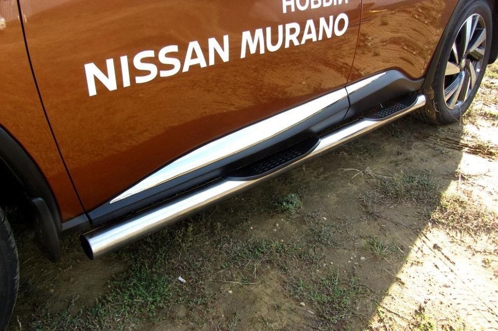 Slitkoff NIM16004 защита порогов d76 с проступями Nissan Murano (2016)
