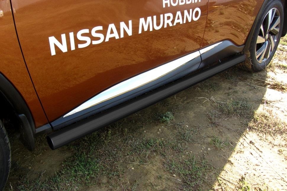 Slitkoff NIM16005B защита порогов d76 труба черная Nissan Murano (2016)