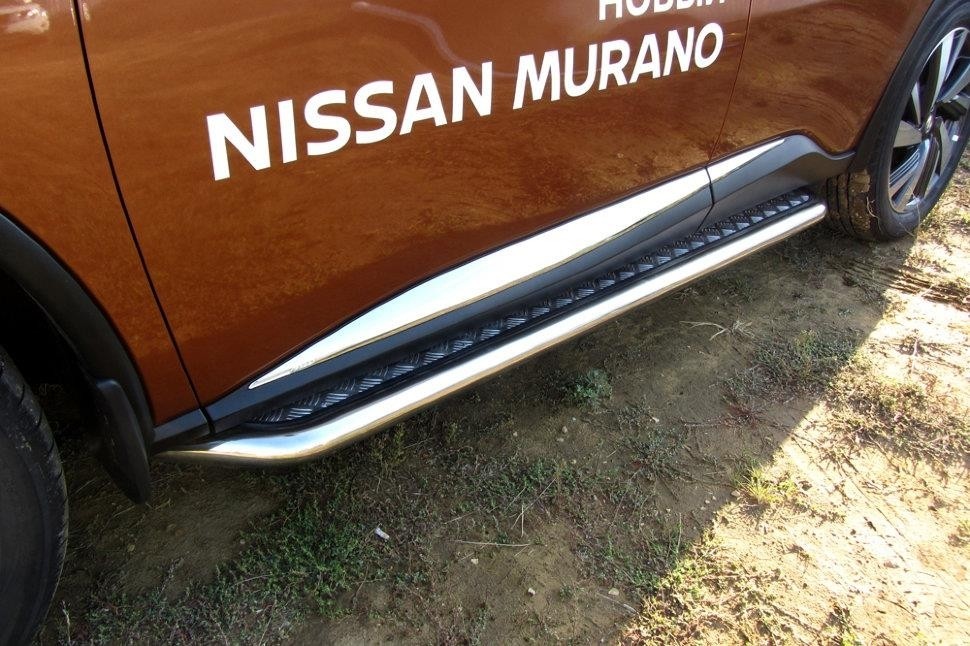 Slitkoff NIM16006 защита порогов d57 с листом усиленная Nissan Murano (2016)