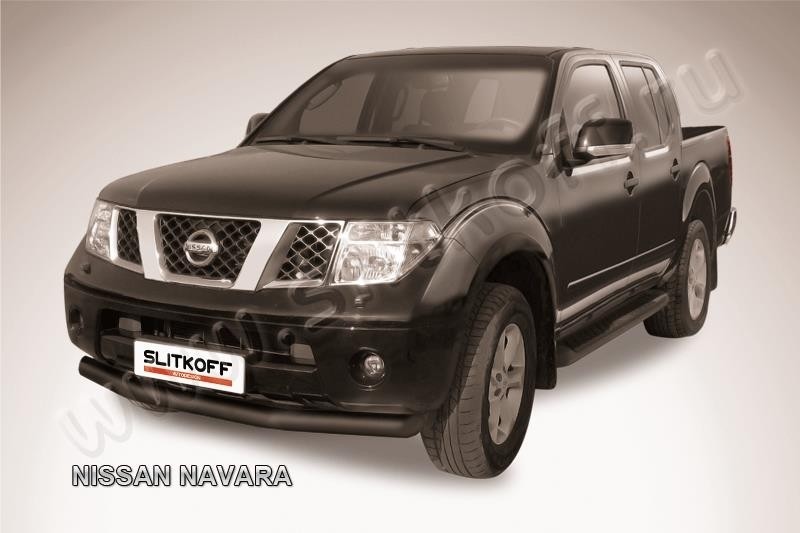 Slitkoff NIN005B защита переднего бампера d76 черная Nissan Navara