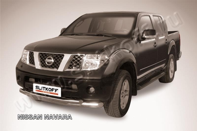 Slitkoff NIN006 защита переднего бампера d76+ d57 двойная Nissan Navara