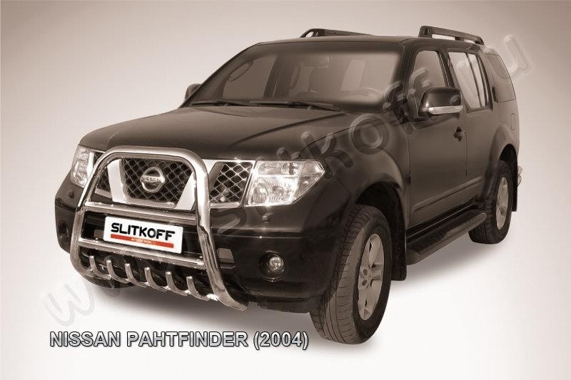 Slitkoff NIP001 кенгурятник d76 высокий с защитой картера Nissan Pathfinder R51