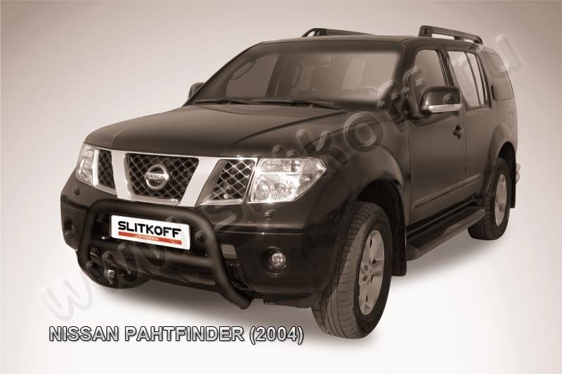 Slitkoff NIP004B кенгурятник d76 низкий черный Nissan Pathfinder R51