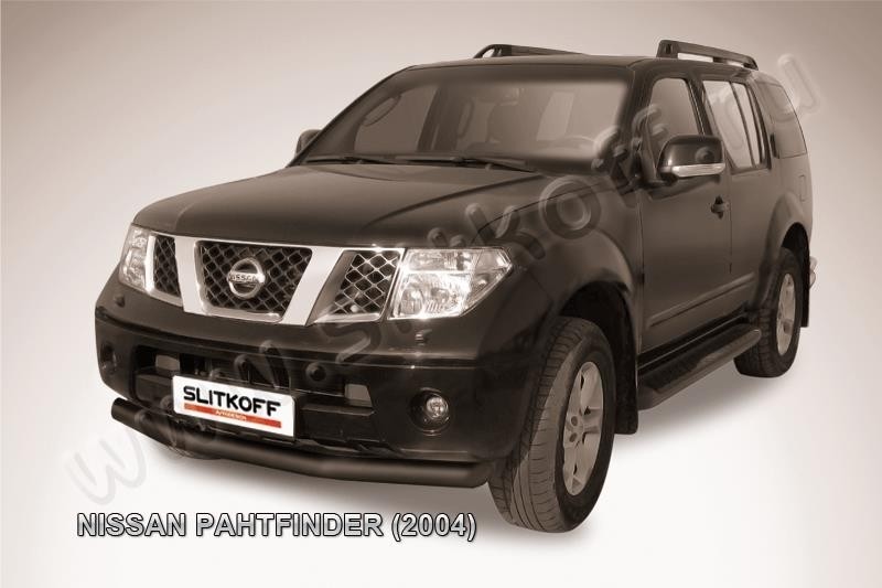 Slitkoff NIP005B защита переднего бампера d76 черная Nissan Pathfinder R51