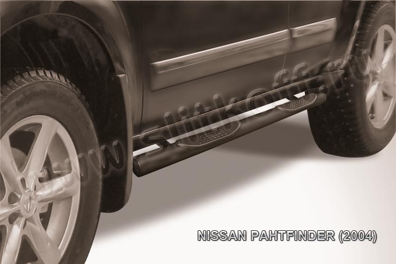 Slitkoff NIP007B защита порогов d76 с проступями черная Nissan Pathfinder R51