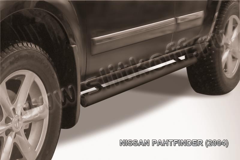 Slitkoff NIP008B защита порогов d76 труба черная Nissan Pathfinder R51