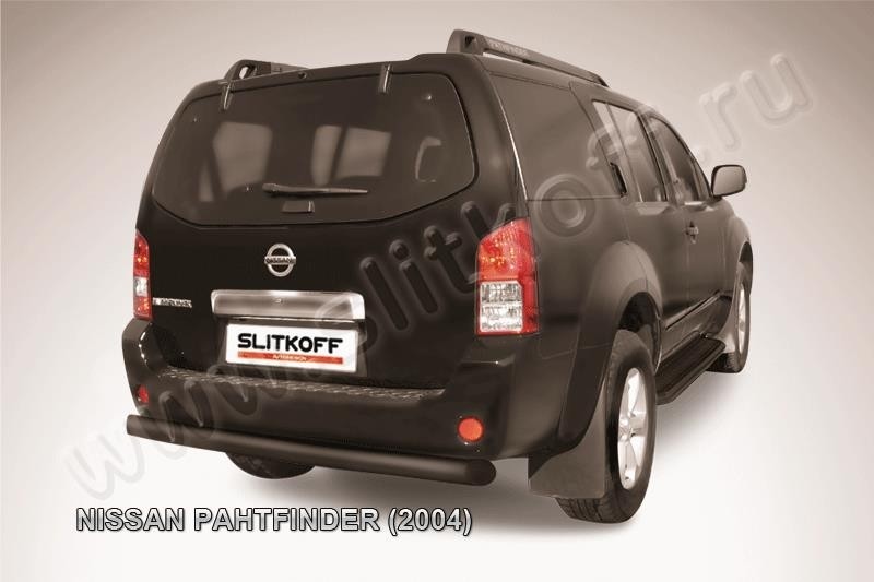Slitkoff NIP011B защита заднего бампера d76 черная Nissan Pathfinder R51