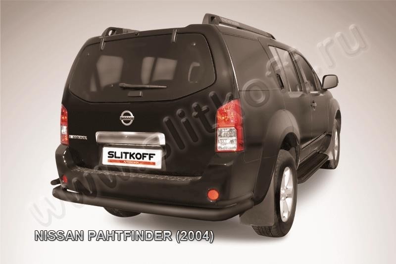 Slitkoff NIP012B защита заднего бампера d76+ d42 двойная черная Nissan Pathfinder R51