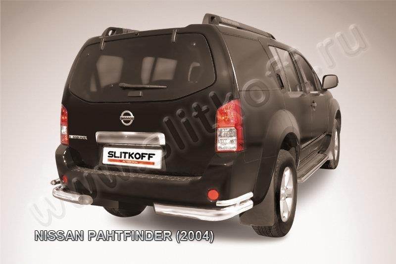 Slitkoff NIP013 защита заднего бампера уголки d76+ d42 двойные Nissan Pathfinder R51