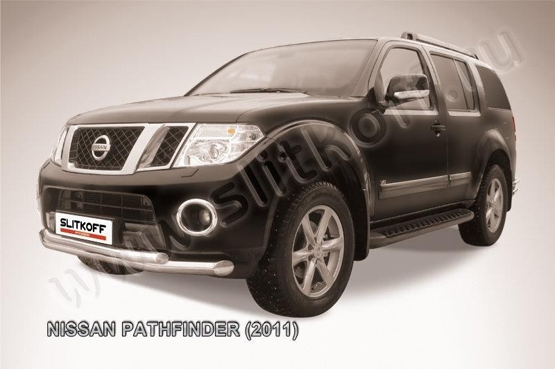 Slitkoff NIP11-002 защита переднего бампера d76+ d57 двойная Nissan Pathfinder (2011)