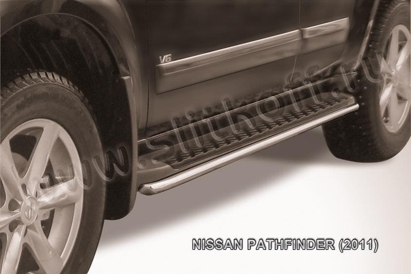 Slitkoff NIP11-006 защита штатного порога d42 Nissan Pathfinder (2011)