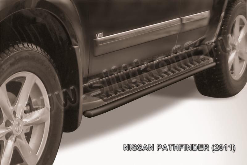 Slitkoff NIP11-006B защита штатного порога d42 черная Nissan Pathfinder (2011)