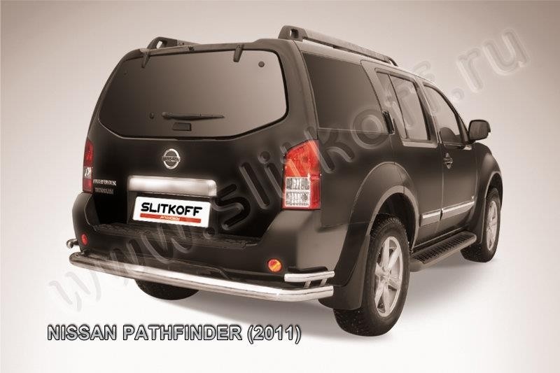 Slitkoff NIP11-008 защита заднего бампера d76+ d42 двойная Nissan Pathfinder (2011)