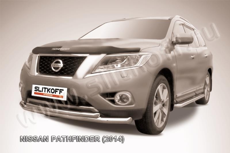 Slitkoff NIP14-003 защита переднего бампера d76+ d57 двойная Nissan Pathfinder (2014)